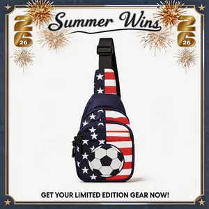 【US】Summer Wins 2026 Patriotic USA Flag Soccer Bags, Stars and Stripes Backpack, Large Tote, Casual Crossbody & Sling Purse for Women Men, Match Day Travel Sports 4th of July Independence Day Colorful Leather Bag Colorblock Pattern Bag