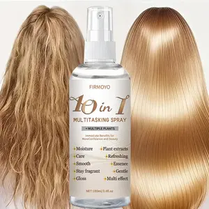 3.38 oz 10-in-1 Smoothing Hair Spray: Tames frizz with a salon-quality heat-protection formula containing oil, keratin, and coconut oil. Non-greasy for summer use, controls frizz, and is suitable for color-treated hair. Suitable for all hair types.
