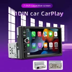 7 Inch Car Mp5 Player with Carplay Android Auto, BT Hands-Free & Rear Camera, Dual Safety, Color Atmosphere Light, Car Video Player