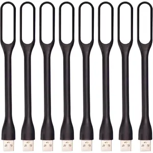 Mini USB LED Lamp Light Portable Night Light Compatible for Power Bank, Laptop, Notebook, Reading, Computer Keyboard USB Reading Light (8-Black)