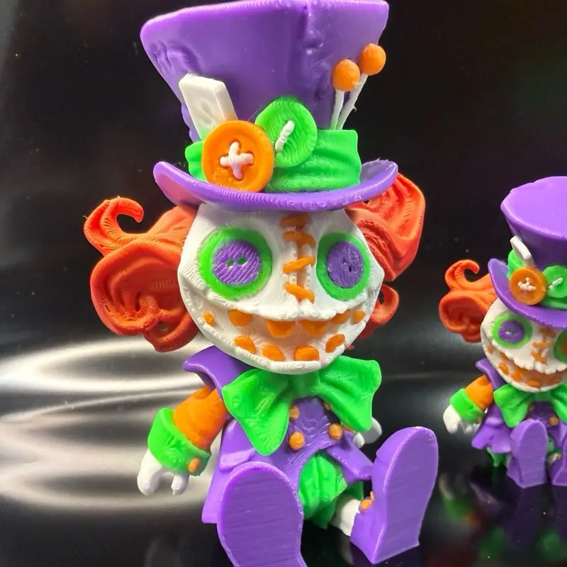 The Crazy Hatter – 3D Printed Grinning Cat | Whimsical Decor | Party Favor | Magnet Option
