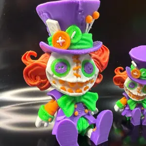 The Crazy Hatter – 3D Printed Grinning Cat | Whimsical Decor | Party Favor | Magnet Option