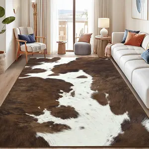 Cow Print Rug Non-Slip Low Pile for Living Room,  Machine Washable , Indoor Floor Rug, Carpet for Bedroom Dining Room Laundry Room Kitchen Home Office