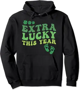 Shamrock Extra Lucky This Year, Maternity St Patricks Day Pullover Hoodie - Taylorpar Shop 95B0BVYXDM1V