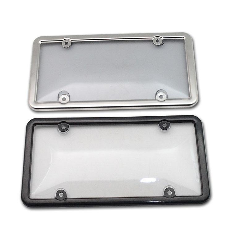 Modified US Standard Transparent License Plate Frame Plastic Metal Universal Car Brand Frame