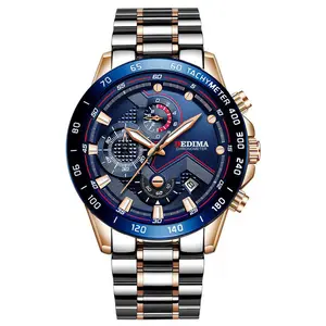 V-006 Men's High-End Business Automatic Watch - 3 Sub-Dials 6-Hands Multifunctional, Waterproof Luminous, Sporty Steel Band with Solid Butterfly Clasp, Versatile for Business & Casual OOTD