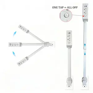 [Father's Day Gifts]EAZY Electrical Outlet Extender - Prevents Fire Hazards,Surge Protector Outlet Extender,3-in-1 Telescopic Rotating Outlet Extender with [Independent Power Switch], 180° Swivel Wall Tap with USB Ports