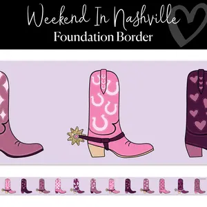 Weekend In Nashville Cowgirl Boots Bulletin Board Border