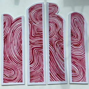 Red Wavy Handmade Bookmark