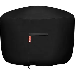 Round Gas Fire Pit/Table Cover-Duty 600D with PVC Coating,100% Resistant and Waterproof,Fits 30",33",34",35",36" Fire Pit/Bowl Cover,Black,36"Dia X 24"H
