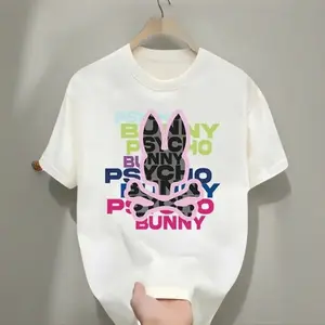 Bone rabbit T-shirt, hip-hop, handsome and fun, unisex, round neck street style summer and spring, casual, clothing, simple and trendy, fashionable and loose, youthful and energetic, daily wear tops