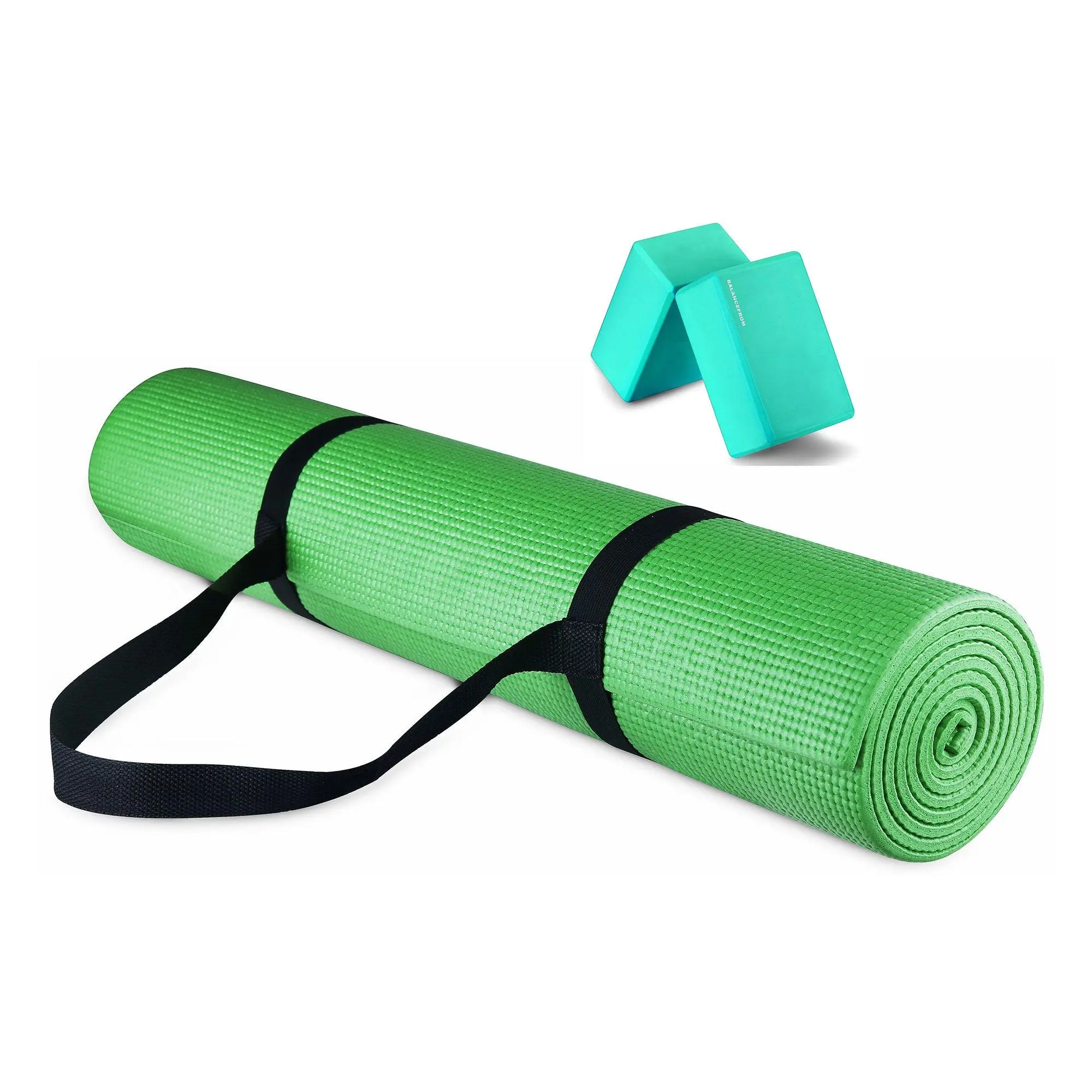 Signature Fitness All Purpose High Density No Tear Exercise Mat w/Strap, Green Signature Fitness All Purpose High Density No Tear Exercise Mat w/Strap, Green