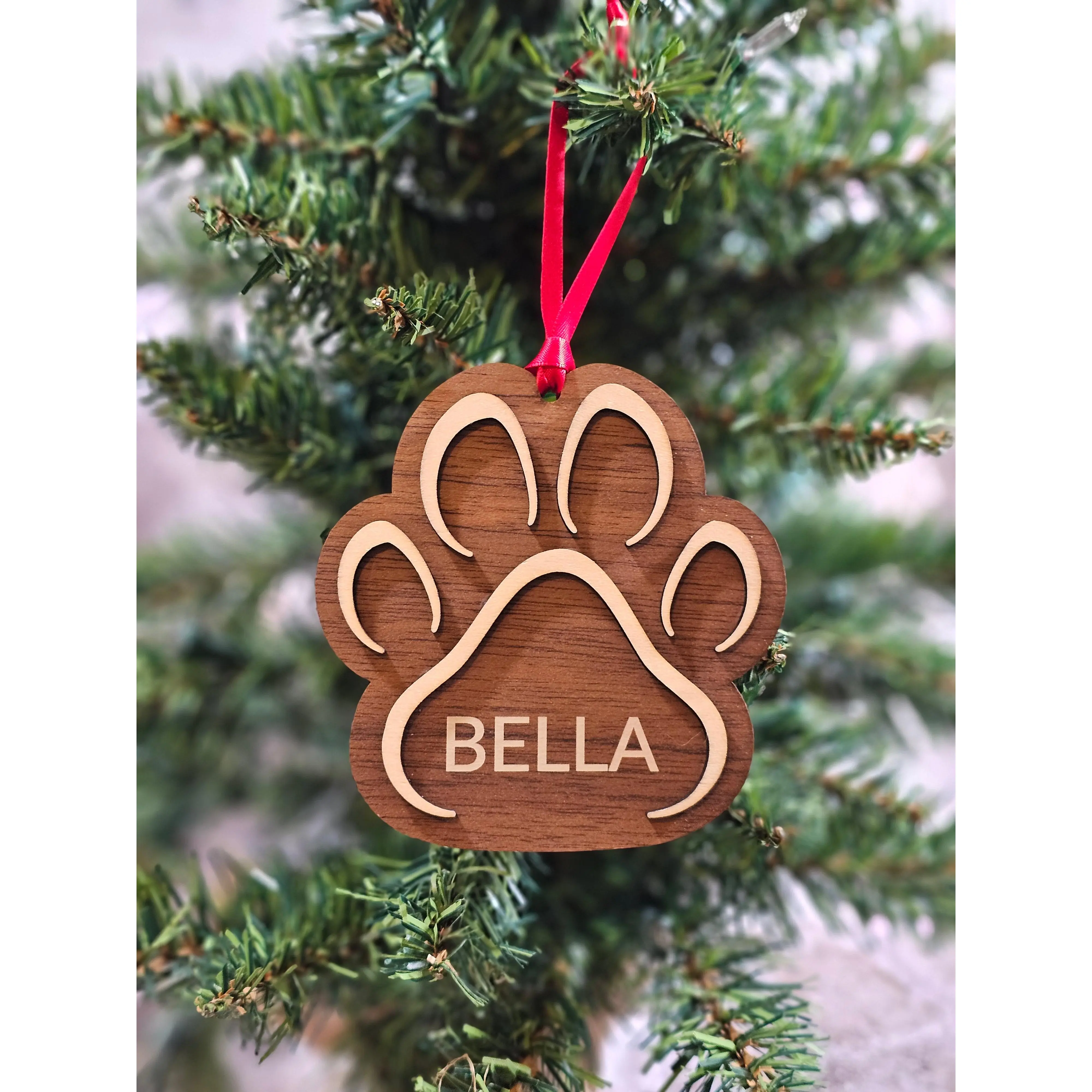 Personalized Wooden Dog and Cat Ornaments