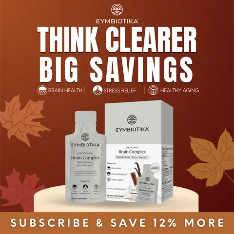 Liposomal Brain Complex | 12-Packet Starter Kit | 25% Better Focus & 27% Less Stress | Memory, Clarity & Healthy Brain Aging | Clinically-Studied Zembrin | Rhodiola, Bacopa & Huperzine A | Plant-Based | Third-Party Tested