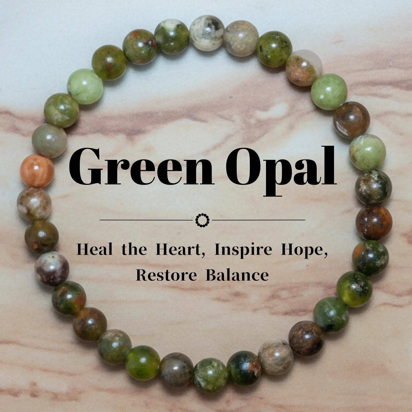 Unisex Green Opal Beaded Gemstone Bracelet - Elegant Bangle, Lucky Charms, Inspirational Beaded Piece, Stress Relief, Emotional Balance, Desire Attraction, Casual Daily Wear Arm Candy Accessories (Small Ball Choking Hazard Note)