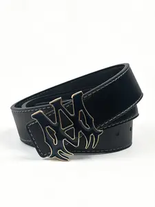 Men's Designer Belt, Street Style Waistband, Casual Letter Pattern, All Seasons Fashion Accessory, Trendy Men's Accessories