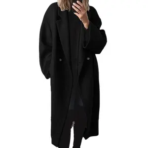 Women??s Winter Double-Breasted Long Wool Coat ?C Notched Lapel Design