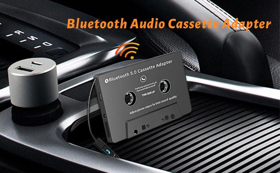 Bluetooth 5.0 Car Audio Stereo Cassette Player, Multi-Functional Vehicle Bluetooth Tape Receiver for MP3, Hands-Free Calling & Phonebook Sync for iPhone & Android