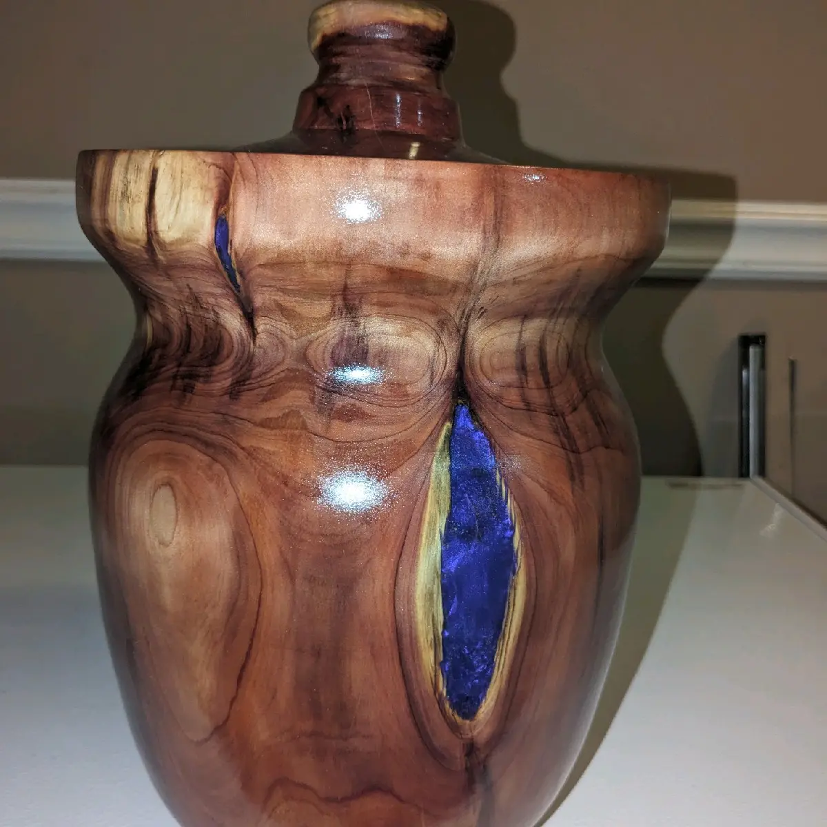 Lidded decorative Wooden Container handmade home decor