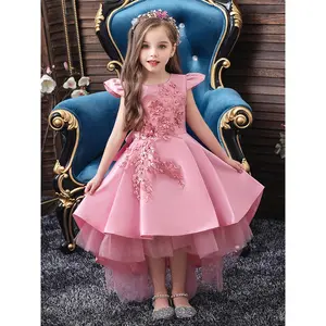 Girls' Formal Princess Dress - Princess Look, Sweet Vine Embroidery, Sequin Mesh Tutu, Flying Sleeves for Birthday Party, Wedding (Ages 4-10Y)