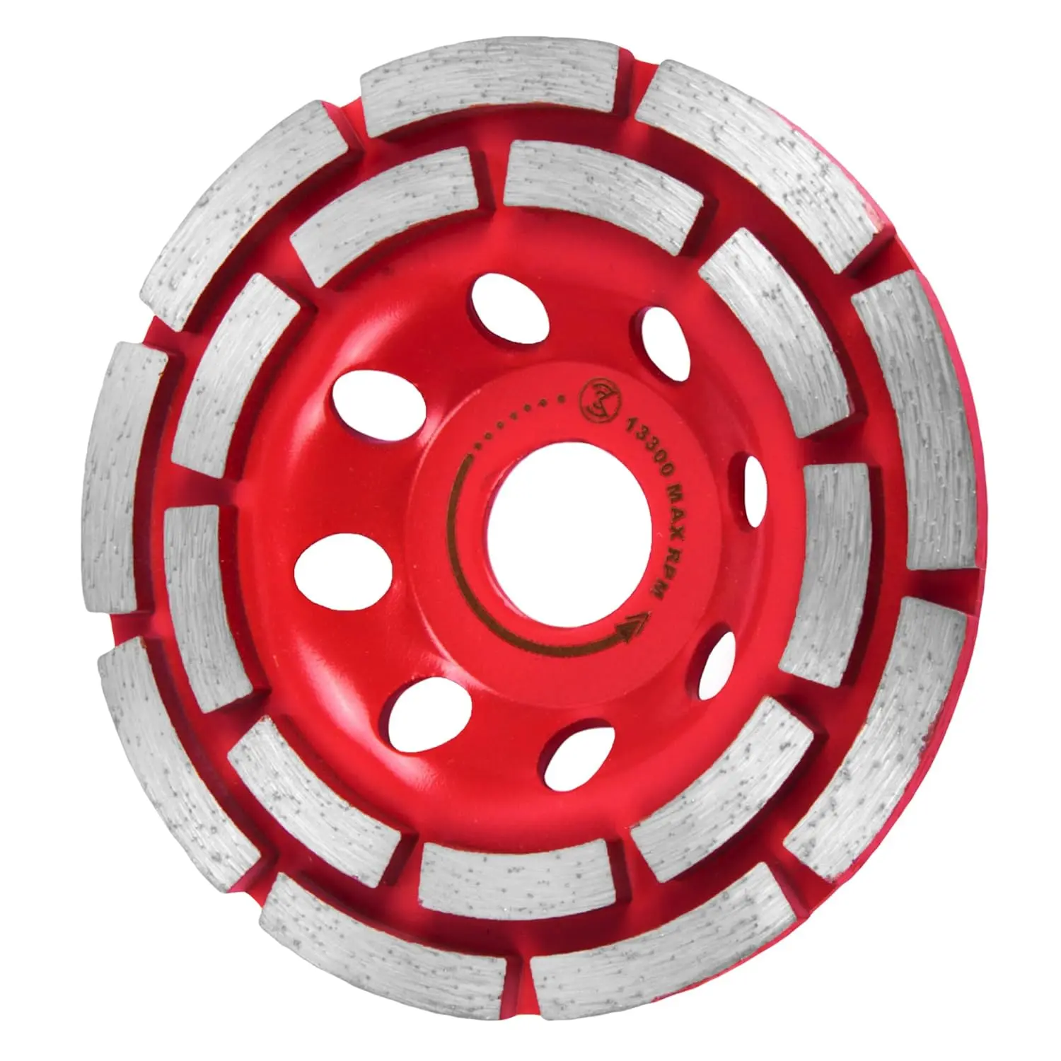 Diamond Grinding Wheel 4 1/2 inch for Angle , Concrete Grinding Wheel 18 Segments, Cup Grinding Wheel, Double Row Diamond Cup Wheel for Grinding Concrete, Cement, Masonry - Medium Bond