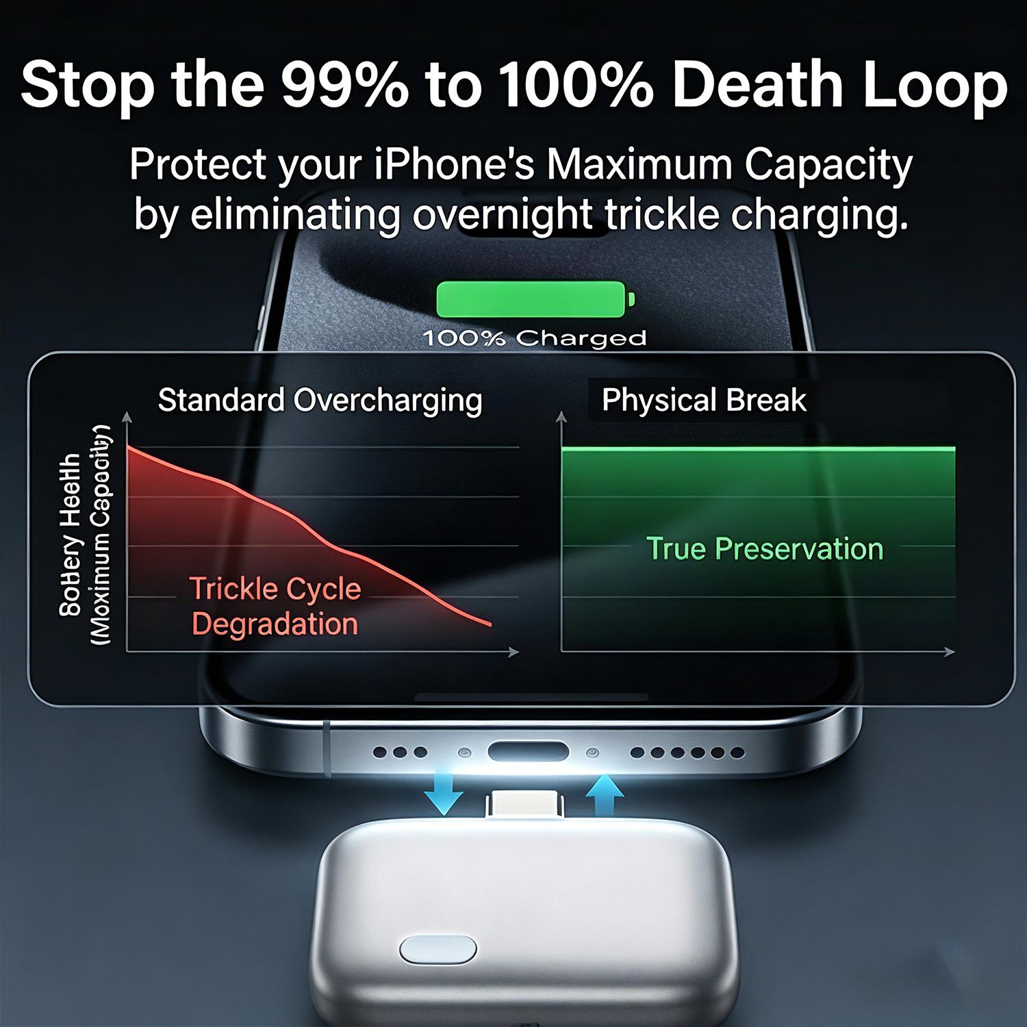 140W Physical-Disconnect Battery Guard, Anti-Overcharge Protection for Safe Overnight Charging, Smart Auto Stop Charging Protector , Universal for Phones, Laptops & Tablets, Full Battery Auto Disconnect, Overcharge Protection