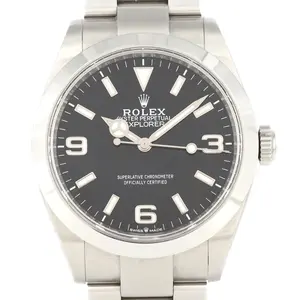 Pre-owned ROLEX Stainless Small Leather Goods Explorer I Steel Watch