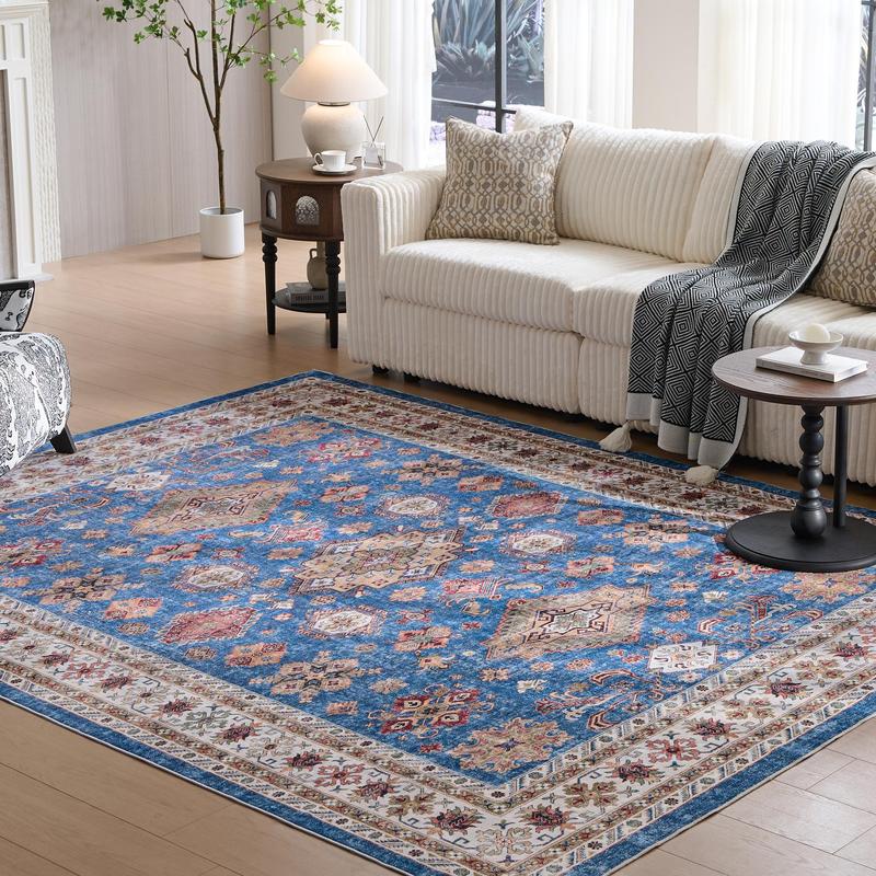 VIPfree Retro Bohemian Area Rugs 2*3FT, Non-Slip Foldable Washable Rugs for Living Room, Entryway, Bedroom, Kitchen and Corridor, Non Shedding