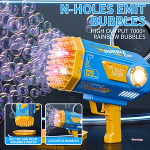 2025 New 125 Hole Electric Bubble Machine with LED Light Perfect for Outdoor Children Boys Girls Adult Parties Birthday Gifts Bubble Bath in Summer Colorful