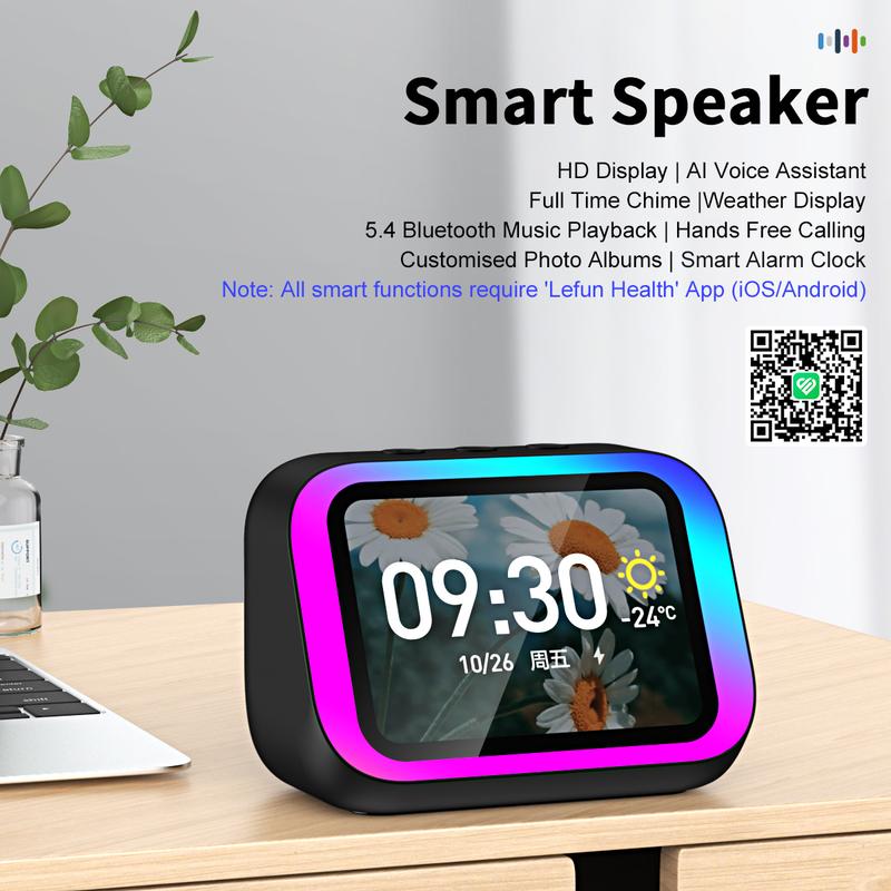 alarm  clock, high aesthetic desktop decoration, Bluetooth audio, multiple atmosphere lighting effects, sedentary health reminders, multiple energy supply displays, weather synchronization, phone synchronization, contact synchronization, smart speak