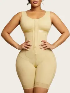 1 Count Women's Adjustable Hook & Eye Closure Tight-Fitting Romper, Colombian Shapewear Bodysuit, Compression Waist Shaper, Butt Lifting And Tummy Control, Full Compressing Body Shapewear, Suitable For Various Occasions And Daily Sports