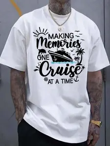 Making Memories One Cruise At A Time Tshirt Cruise Ship T-Shirt Comfortable Cozy Summer Styles Tops For Homme,Men Vacation Outfit, Suitable Daily Casual Mens Clothing