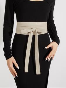 textured fashion lace up front design wide belt, modern casual streetwear pu leather waist sash for women & men, fashion all-match clothes accessories for dress, gifts for wife, women gifts