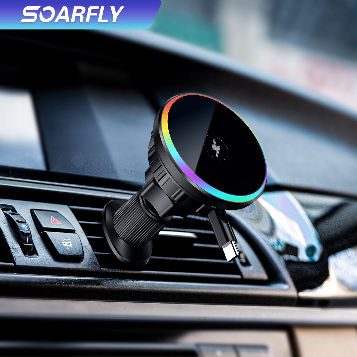 Retractable Car Wireless Charger - Fast Charging Phone Holder with Anti-Shake for iPhone Android Samsung Devices