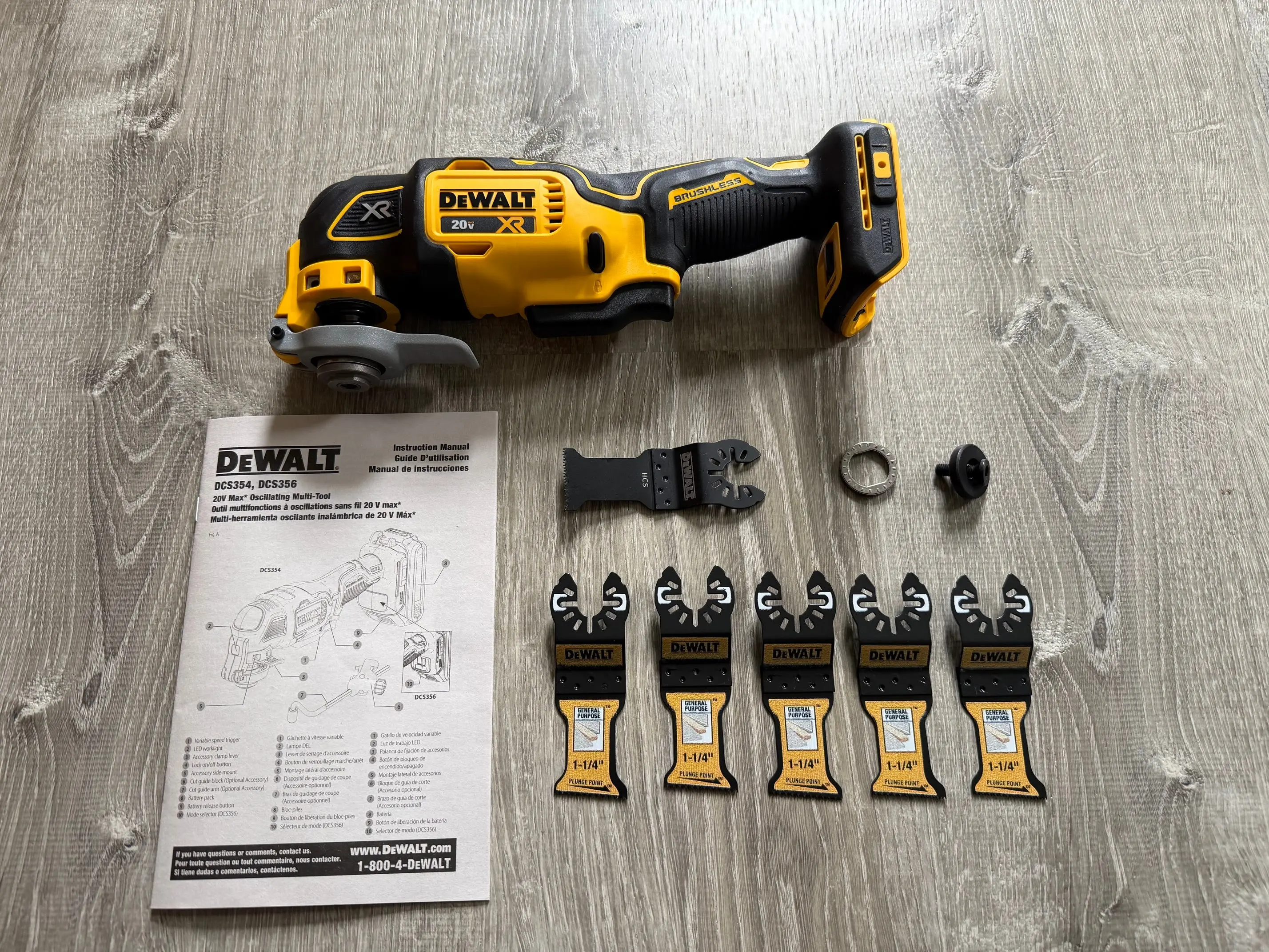 New Dewalt DCS356B Max XR Brushless Oscillating Multi Tool W/ Accessories, Cordless Oscillating Tool, Construction