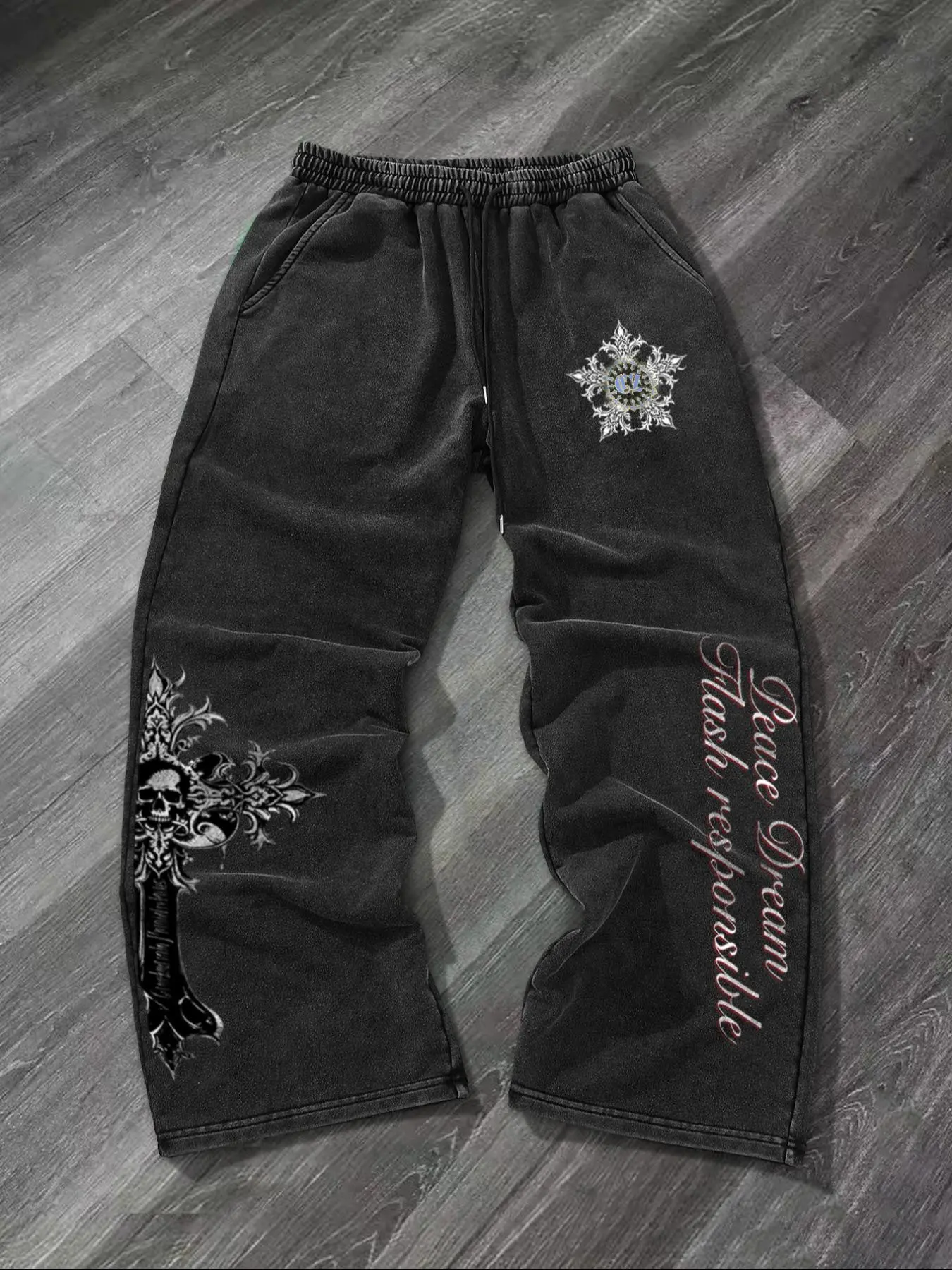 Men's Casual Fashion Outdoor Sports Pants, Autumn Winter Long Trousers, Trendy Style, Comfortable Fit, Ideal for Daily Wear, Letter Patched Sweatpants