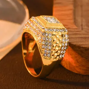 Men's Hip-Hop Brand Street Dance Ring Zircon Ring Jewelry