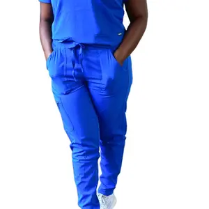 Adar Women's Jogger Scrubs Set Comfortable 6-Pocket