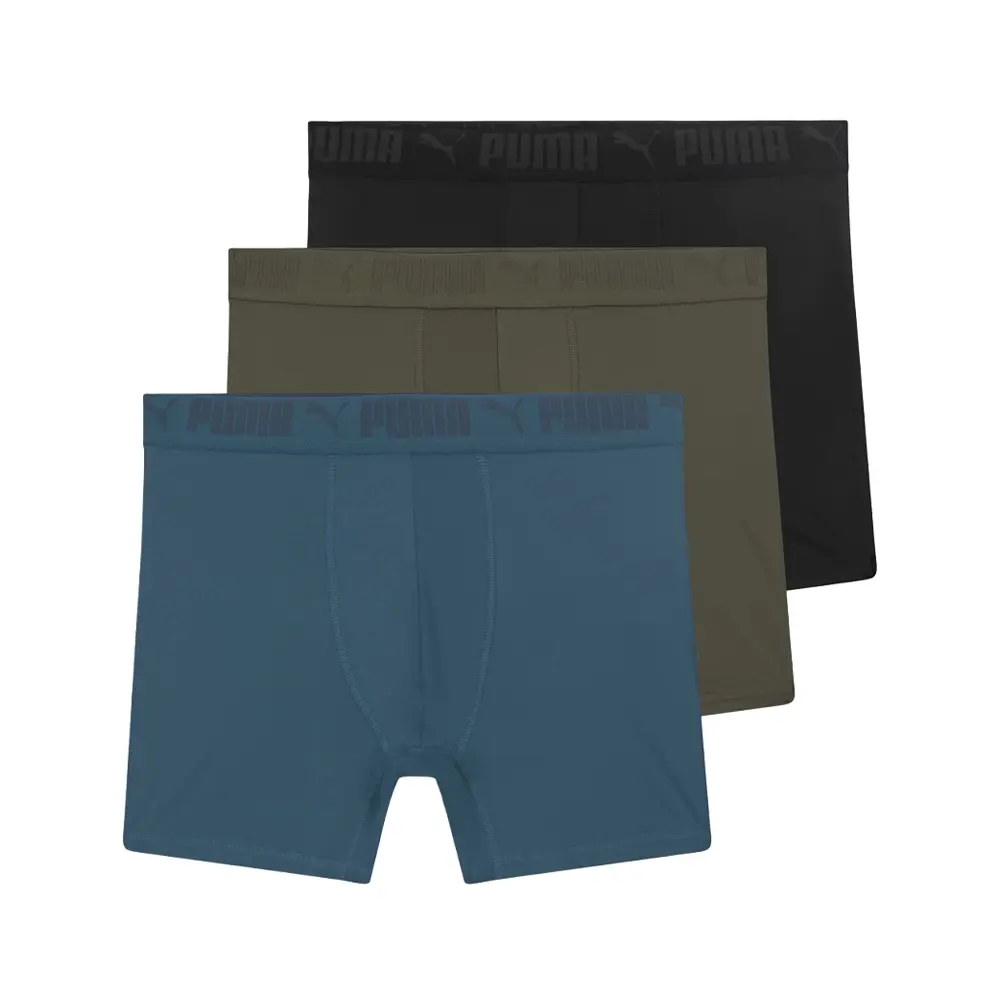 PUMA Mens 3-Pack Ultra Soft Boxer Briefs Casual - Blue
