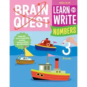 Brain Quest Learn to Write: Numbers, Preschool Education Textbook for Kindergarten Readiness, Build Foundational Math Confidence, Develop Essential Writing Skills, Introduce Early Numeracy Concepts