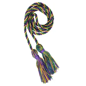 Purple, Emerald Green, and Gold Three Color Graduation Honor Cord