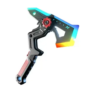 2-in-1 Sword & Axe Prop for Boys, 7-Color Luminous Spray Transformable Light Saber, Glowing Cosplay Weapon Prop, Interactive Deformable Axe-Sword Gift with Lights, Fun Role-Play Prop for Kids lead street