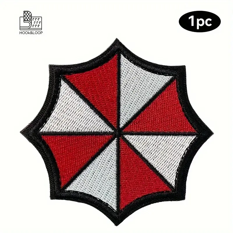 Resident Evil Zombie Tactical Velcros Patch - Umbrella Corp. Military Morale Gaming Embroidered Geometric Embroidery Design Cosplay Applique Molle Backpacks Embroidered Patches