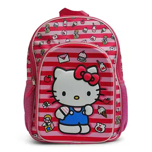 Sanrio Hello Kitty Pink Striped 16 Inch Backpack with Front Pocket Sanrio Hello Kitty Pink Striped 16 Inch Backpack with Front Pocket