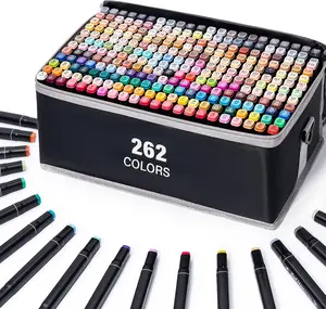 Dual Tip Paint Markers Set 262 Pcs Fine & Brush Tips for Stone Wood Calligraphy Canvas Ceramic Metal Glass Rock Painting DIY Crafts Perfect Halloween Christmas 2026 New Year Gift Outdoorfun Creative Design