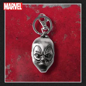 1PC Marvel Official Licensed Deadpool Mask Keychain Zinc Alloy Material Suitable For Decorating Backpack And Car Keys Perfect Gift For Marvel Fans And Friends