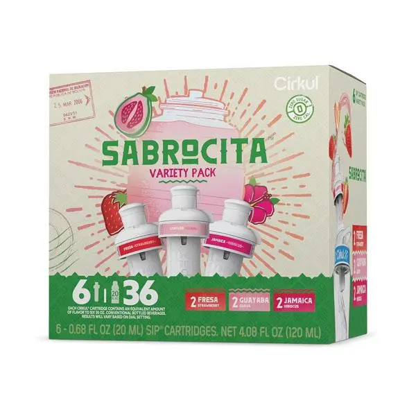 🔥 HOT SALE 51% OFF | Cirkul Sabrocita 6-Pack. No Sugar, 0 Cal Flavored Water