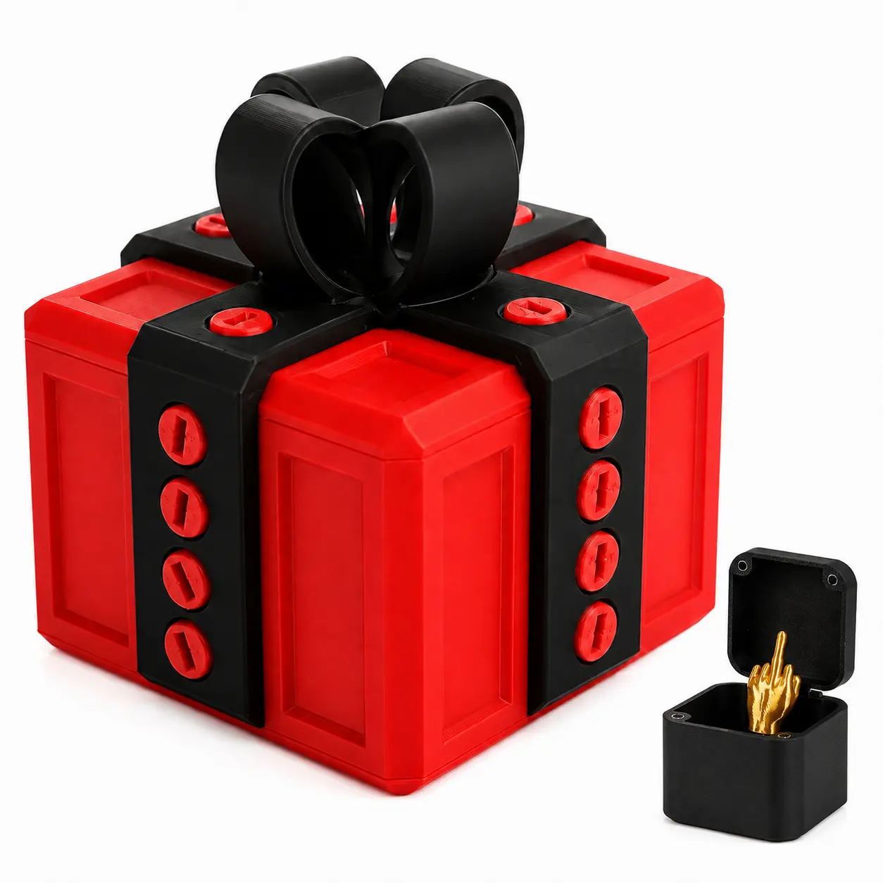 Prank Gift Box With M1d Finger Box- 3D Printed Box with Screws, Surprise Funny Money Puzzle Box, Novelty Gift Boxes for Presents for Birthday, Valentines Day Gifts Party Favors Festival