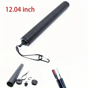 12.04-inch Black Premium Aluminum Alloy Multi-function Storage Tube, 1 Set Outdoor Travel Airtight Seal Container, Moisture-proof Fishing Storage Tube