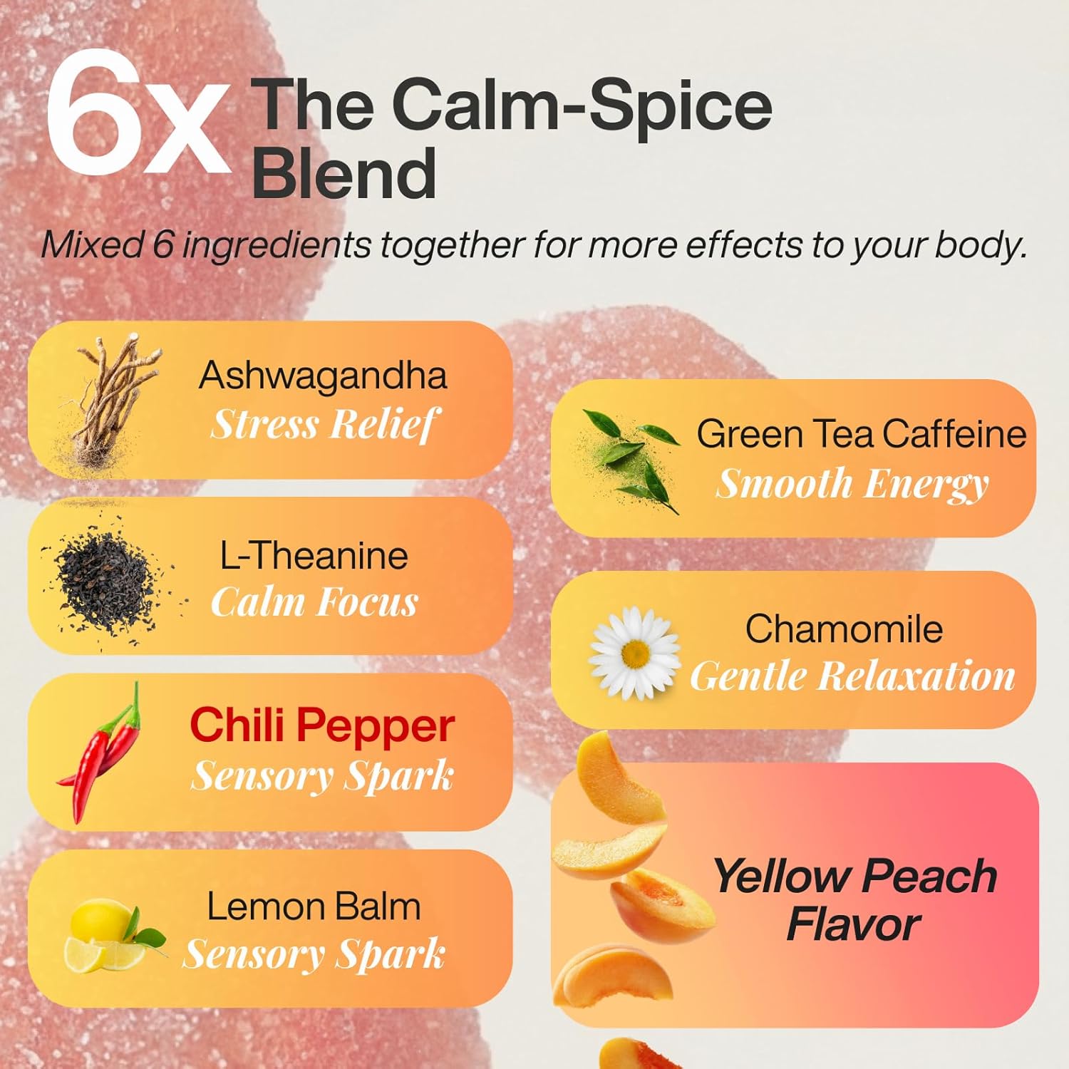 Spicy Cubes Dailies-60 Gummies-Spicy Cubes Gummies Maca Root Extract,L-Theanine,Caffeine & Ginger No Live Cultures -Dietary Supplement